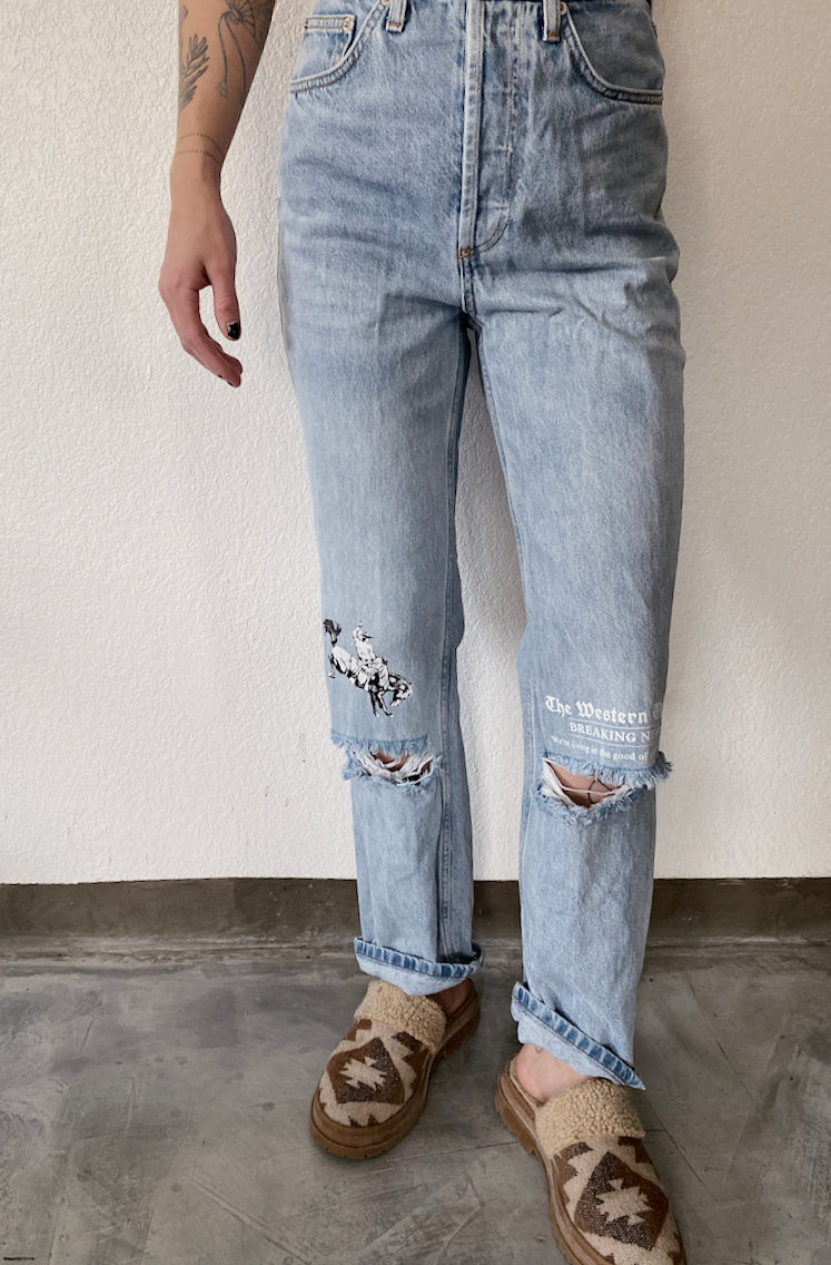 High Waisted Ripped Jean